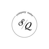 Initial SQ logo monogram letter minimalist vector
