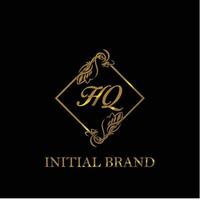 initial HQ handwritten luxury letter template vector