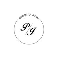 Initial PI logo monogram letter minimalist vector