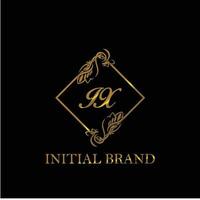 initial IX handwritten luxury letter template vector