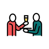 waiter offering drinks color icon vector illustration