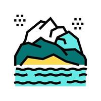 ilustración de vector de icono de color de paisaje de montaña