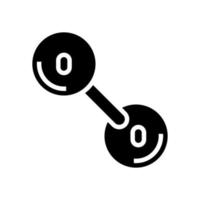ilustración de vector de icono de glifo de molécula de oxígeno