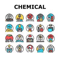 Chemical Industry Production Icons Set Vector