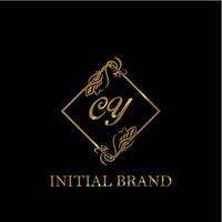 initial CY handwritten luxury letter template vector