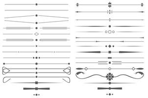 Set of Simple Decorative Page Dividers and Design Elements. vector