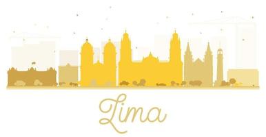 Lima City skyline golden silhouette. vector