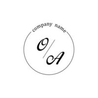 Initial OA logo monogram letter minimalist vector