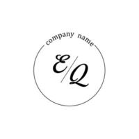 Initial EQ logo monogram letter minimalist vector