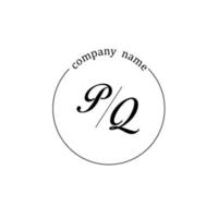 Initial PQ logo monogram letter minimalist vector