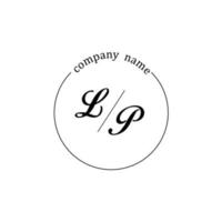 Initial LP logo monogram letter minimalist vector