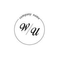 Initial WU logo monogram letter minimalist vector