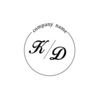 Initial KD logo monogram letter minimalist vector