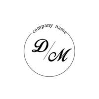 Initial DM logo monogram letter minimalist vector