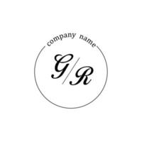 Initial GR logo monogram letter minimalist vector