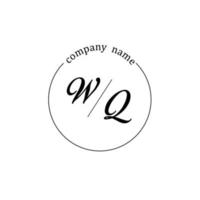 Initial WQ logo monogram letter minimalist vector