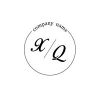 Initial XQ logo monogram letter minimalist vector