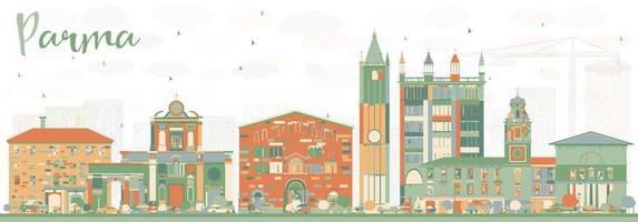 Abstract Parma Skyline with Color Buildings. vector