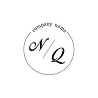 Initial NQ logo monogram letter minimalist vector