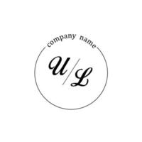Initial UL logo monogram letter minimalist vector