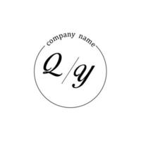 Initial QY logo monogram letter minimalist vector