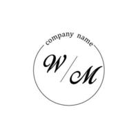 inicial wm logo monograma letra minimalista vector