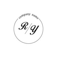 Initial RY logo monogram letter minimalist vector