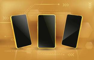 Banner Gold Mock Up Technology for Phone