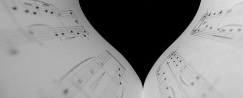 The black and white concept of the love of music. Foreground soft focus. photo