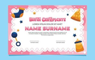 Born Day Certificate Template vector