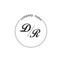 Initial DR logo monogram letter minimalist vector