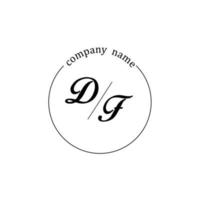 Initial DF logo monogram letter minimalist vector