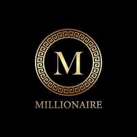 millionaire logo design, icon design template element, lettet m design vector