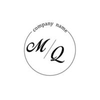 Initial MQ logo monogram letter minimalist vector