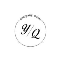 Initial YQ logo monogram letter minimalist vector