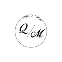 Initial QM logo monogram letter minimalist vector