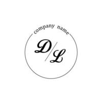 Initial DL logo monogram letter minimalist vector