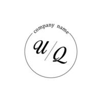 Initial UQ logo monogram letter minimalist vector