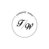 Initial FW logo monogram letter minimalist vector