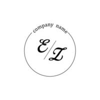 Initial EZ logo monogram letter minimalist vector