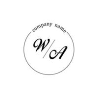 Initial WA logo monogram letter minimalist vector