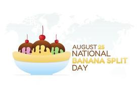 vector graphic of national banana split day good for national banana split day celebration. flat design. flyer design.flat illustration.