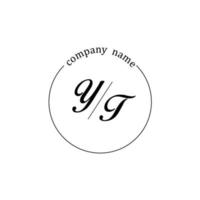 Initial YT logo monogram letter minimalist vector