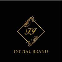 initial TI handwritten luxury letter template vector