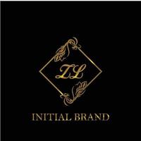 initial ZL handwritten luxury letter template vector