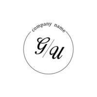 Initial GU logo monogram letter minimalist vector