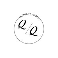 inicial qq logo monograma letra minimalista vector
