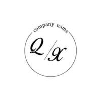 Initial QX logo monogram letter minimalist vector