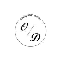 Initial OD logo monogram letter minimalist vector