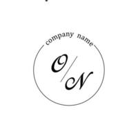 Initial ON logo monogram letter minimalist vector